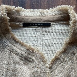 Elie Tahari Women's Beige V-Neck Sweater